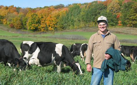 Farmer with cows